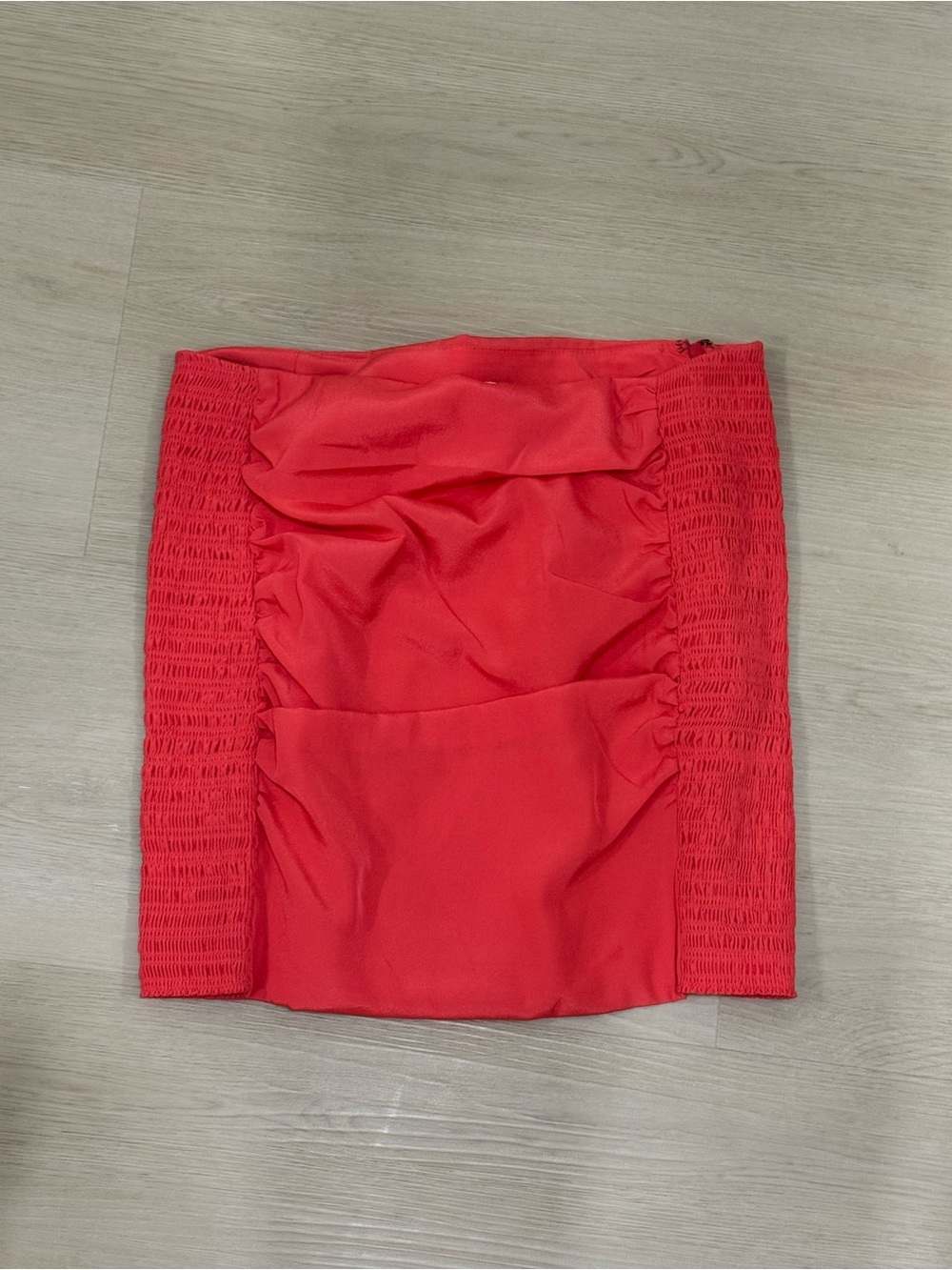 Coral Ruched Tube Skirt - Women's Stylish Stretch Skirt